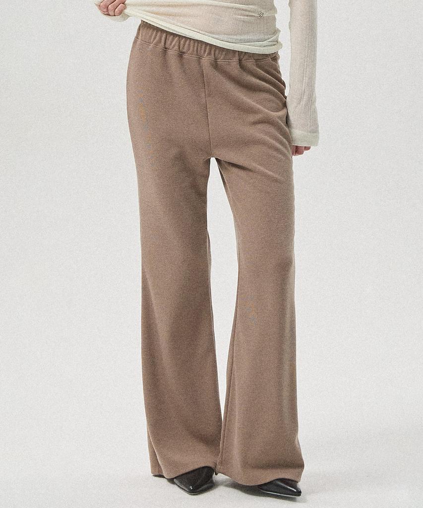 Aheule Lior Jersey Bootcut Banding Pants_Brown
