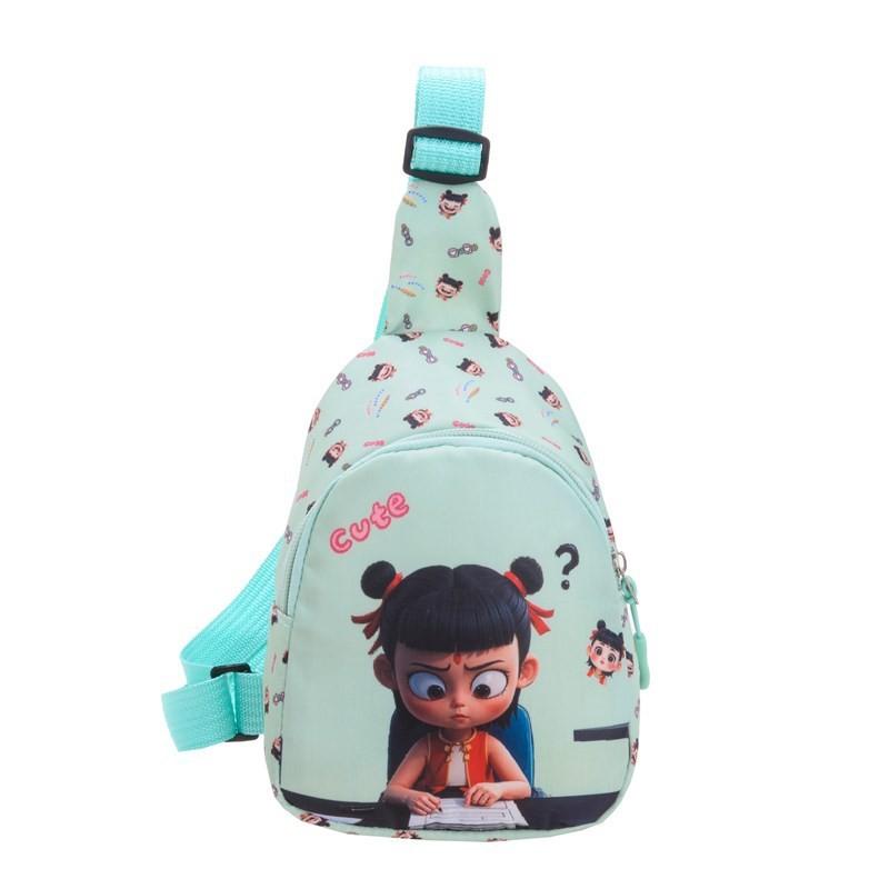 Ne Zha 2 Children Fashion Cartoon Crossbody Bag Polyester Material Outing School