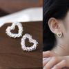 Love Silver Heart Stud Earrings