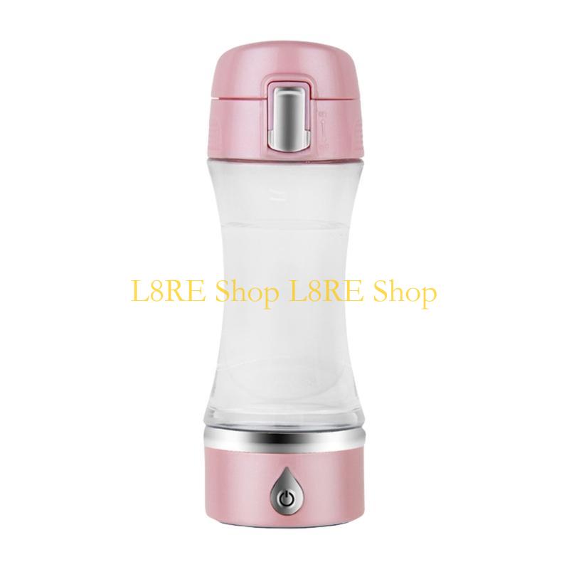 

L8RE Portable Hydrogens Water Bottle 380ml Electrolysis Technology Drinking Cup Water Generator for Home Office Travel рожевий