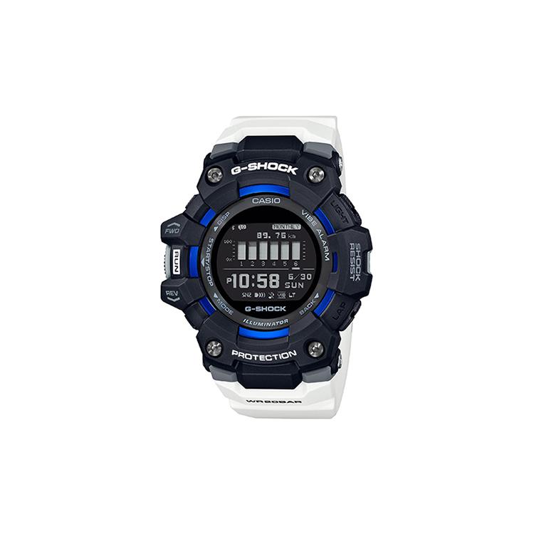CASIO Men G-SQUAD Series 49.3mm Black Watch GBD-100-1A7PR-person Black Blue Watch Case