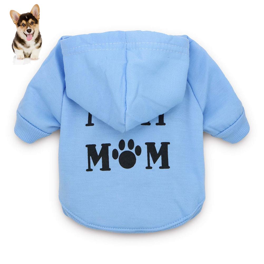 

Одежда для собак Я люблю мою маму Принтованная толстовка Толстовка для щенка Теплая одежда для щенка Толстовка чёрный