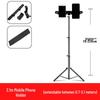 Mobile Streaming Stand with LED Fill Light and Multi-Camera Mount for Desktop and Outdoor Photography