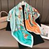 Spring and Autumn Flowers 91 Silk Scarf Square Scarf Women's Neck Protection Thin Fashion Foreign Style Scarf Summer Travel Beach Scarf