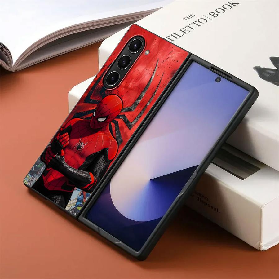 Marvel Comics Hero Spider Man Back Phone Cover Case for Samsung Galaxy ZFold3 ZFold7 ZFold4 ZFold5 ZFold6 Z Fold 7 6 5 4 3