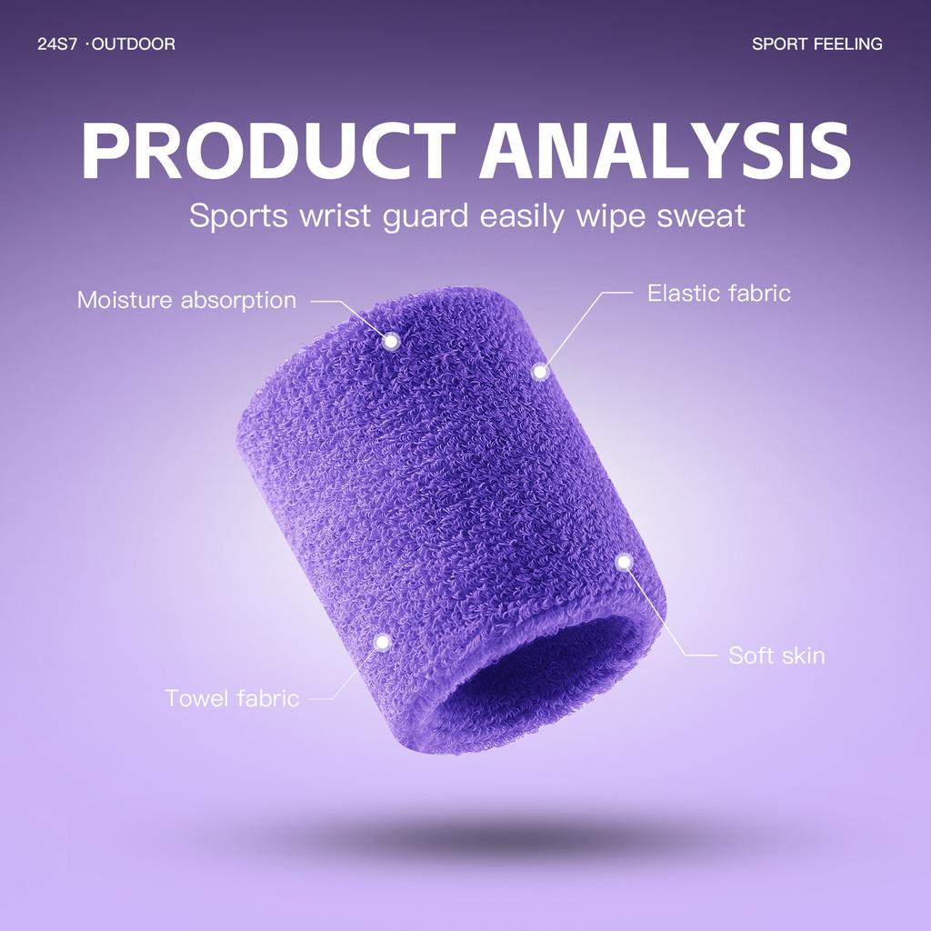 1 Pc Towel Sports Wrist Bands Tennis Sweat Bands Wrist Guard Basketball Fitness Sweatbands Wrist Wrap Wrist Protection Badminton