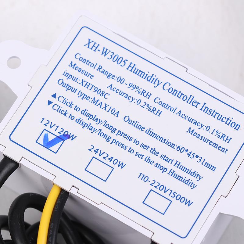 Xh-W3005 Dijital Nem Kontrol Cihazı 12V 24V 220V Nemölçer Higrometre Nem Kontrol Anahtarı Regülatör + Nem Sensörü