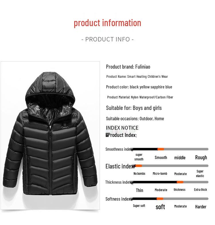 Children's USB Heated Waterproof Winter Jacket - Smart Temperature Control for Boys and Girls