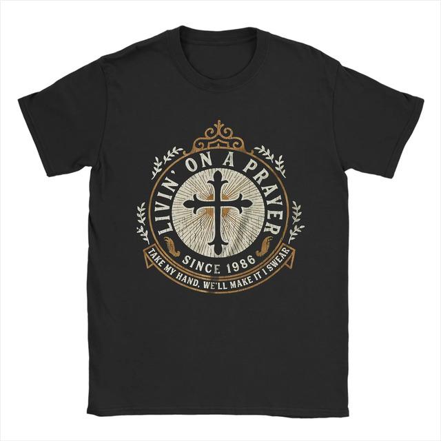 Camiseta Con Forma De Cruz Livin On A Prayer Since 1986 XXL