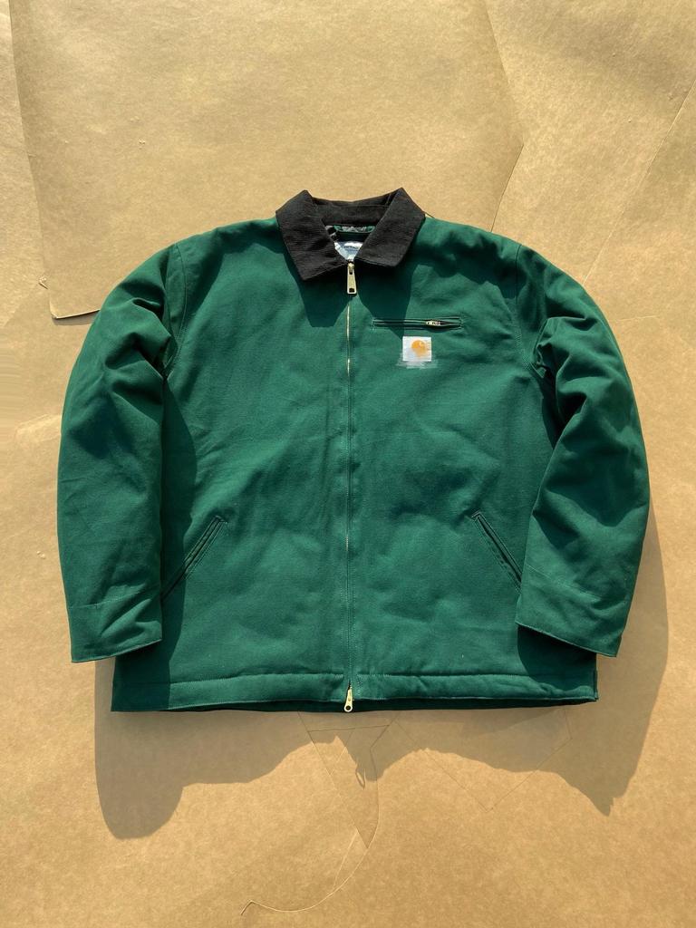 US High Street Carhartt Canvas Arbeitsjacke: Schwere Unisex Freizeit-Jacke mit Kragen für Frühling, Herbst, Winter