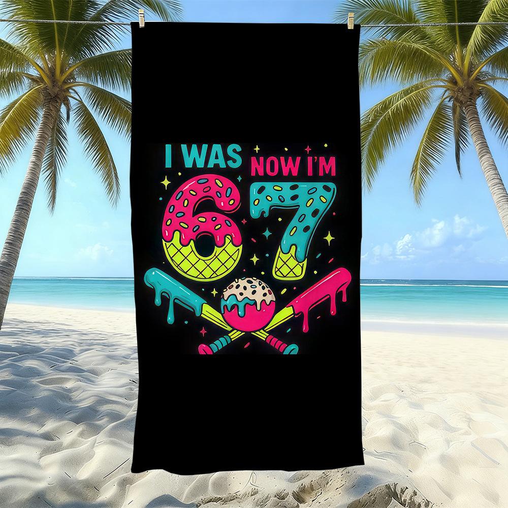 Explosives 67 Digital Bedrucktes Strandtuch Sandfest Absorbierendes Badetuch Meeresurlaub Schnelltrocknendes Handtuch