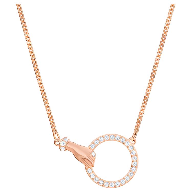 Swarovski Symbolica Faux Crystal Stone, Rose Gold Plated Necklaces Womens Rose Gold