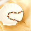 Bracelet Stainless Steel Color Epoxy Titanium Steel Handmade Chain Jewelry White Crystal Geometry