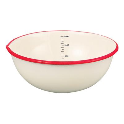 Fuji Horo BM-20B NR Red Enamel Spouted Bowl 1.7L Stain Resistant Hygienic Kitchenware 20cm