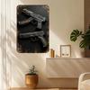 Vintage Metal Tin Sign 2D Tactical Pistol Wall Art for Man Cave Bar Garage