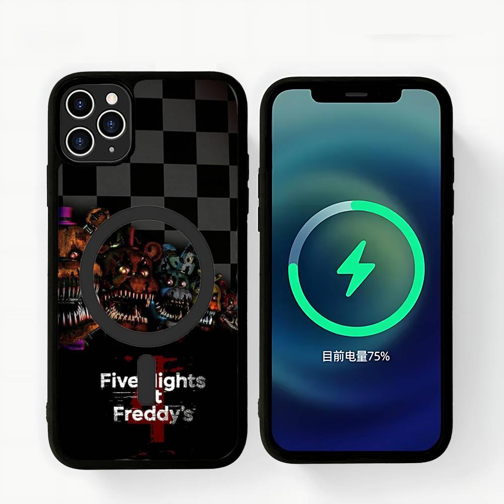 Amine Fnaf Five-nights-At-Freddys Magnetic Matte Phone Case For IPhone 16 17 15 14 13 12 11 For Magsafe Wireless Charge Cover