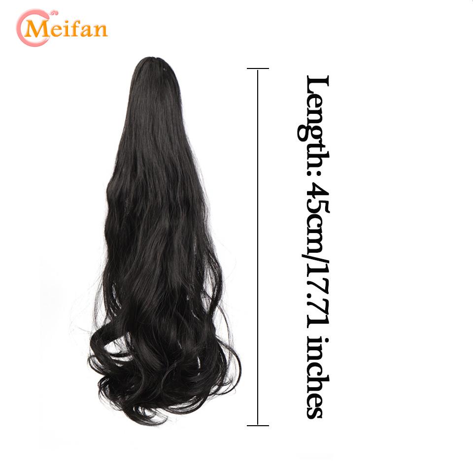 Synthetic Big Wavy Claw Clip On Ponytail Hair Extension For Women Pony Tail Hair Hairpiece Heat Resistant