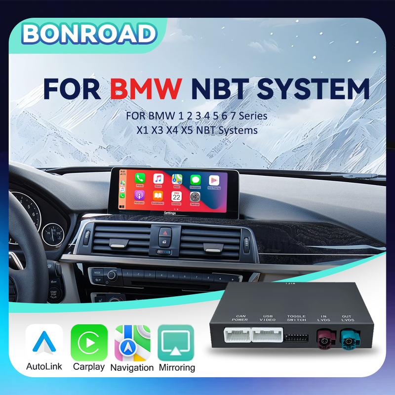 BONROAD Wireless CarPlay Android Auto Airplay Autolink Mirroring Adapter MMI Box Module For BMW F10 F11 F01 F56 F25 F20 F21 F22 F23 F30 F31 F32 F33