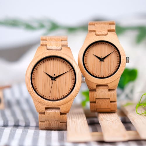KINGNOW Women's Bamboo Wristwatch, Stylish and Lightweight, Made in Japan Quartz Watch, Perfect Gift for Birthdays, Christmas, Anniversaries, Mother's