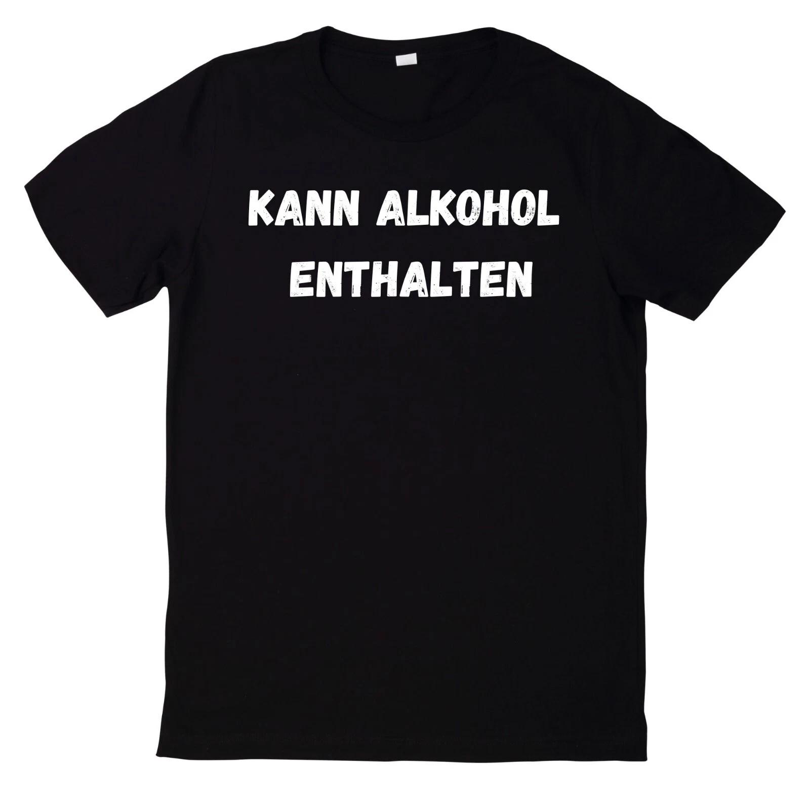 T-Shirt Kann Alkohol Enthalten Statement Motiv XXXL
