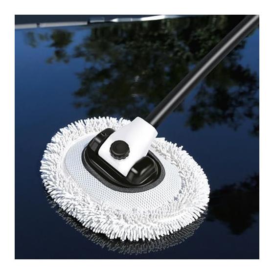 15 Bend Car Wash Brush Car Wash Mop 112cm Stretchable Sponge Mop Soft Ultra-Fine Fiber Car Wash Tools Wet and Dry Use Scratch Prevention Water