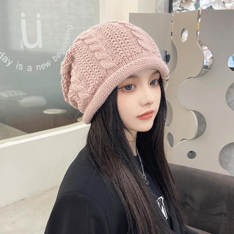 Korean New Autumn and Winter Hat for Women Japanese Fresh Knitted Wool Hat for Winter Warmth Student Ear Protection Pile Hat