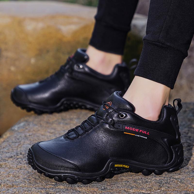 Cow Leather Men's Hiking Shoes Hunting Boots Women Outdoor Waterproof Treeking Snow Shoes Climbing Mountain Walking Sneakers