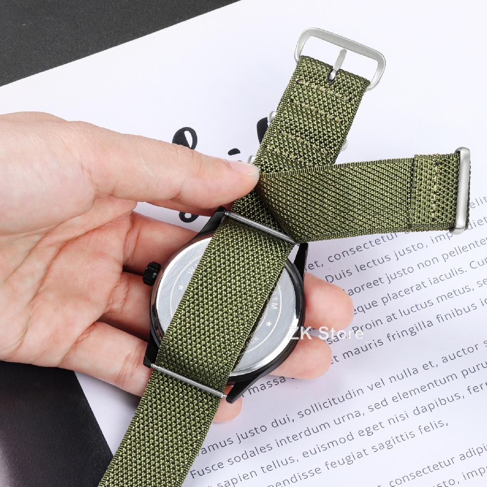High Quality Ribbed Watch Band Nylon Strap 20mm 22mm for Military Ballistic Fabric Replacement Watchband Bracelet Accessories
