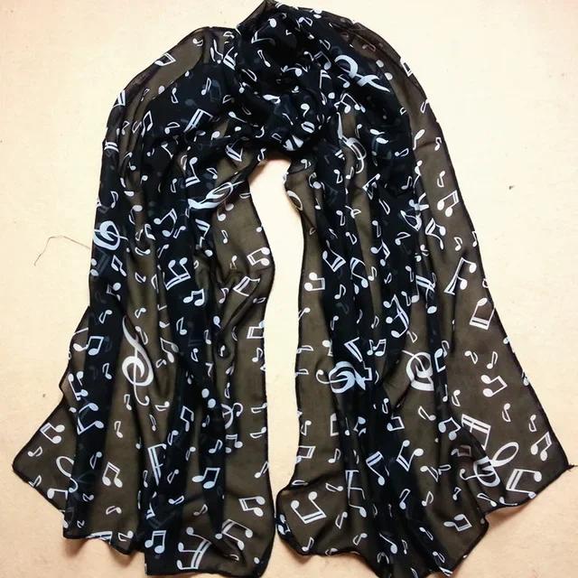 New Fashion Scarf Scarf Scarf Music Note Printed Shawl Women's Soft Chiffon Scarf Travel Photo Versatile And Wearable