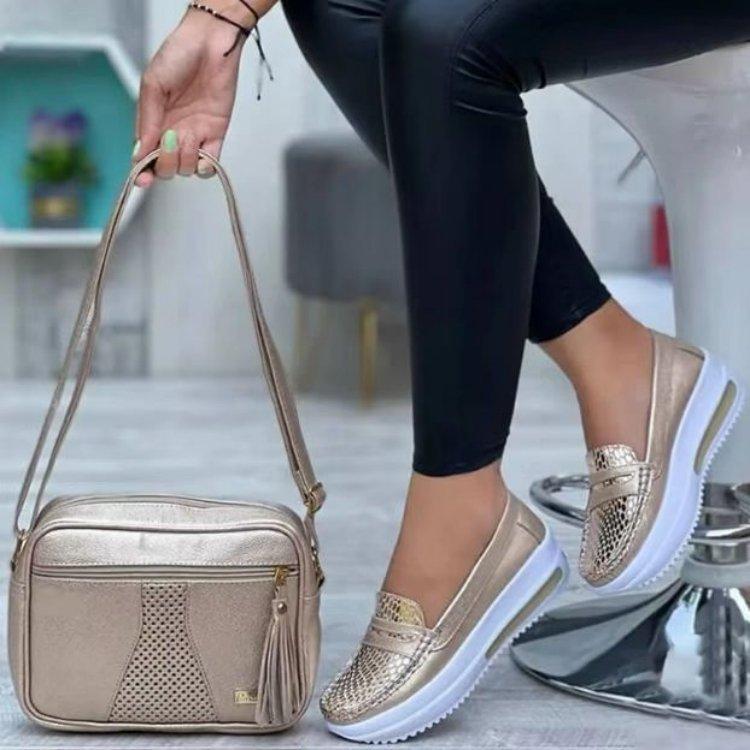 Plateauschuhe neue runde Zehenpartie einzelne Schuhe weiche Sohle Arbeitsschuhe Damen