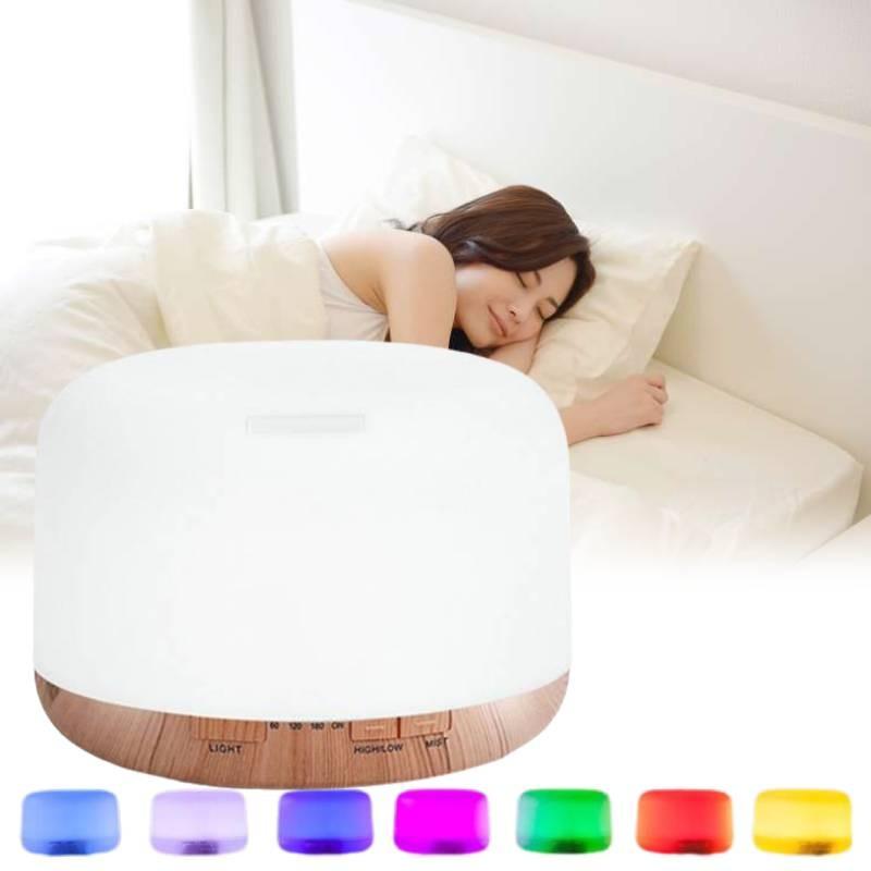 Ultra Quiet 500ml Ultrasonic Aroma Diffuser With Bluetooth Remote Control And Colorful Led Light For Home And Bedroom Use