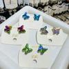 Small Butterfly Zircon Stud Earrings Women Girls Y2K Cute Exquisite Shiny Crystal Personality Fashion Ear Jewelry Accessories