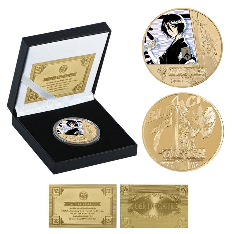 Death God Kurosaki Ichigo Anime Die-cast Metal Commemorative Coin Badge Gift