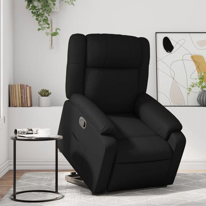 VidaXL Fauteuil Inclinable, Chaise de Relaxation avec Dossier, Siège avec Accoudoirs, Fauteuil TV de Salon, Moderne, Noir 3205150