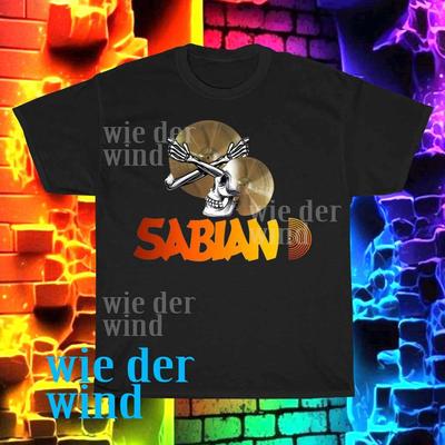 Nuova T-shirt da uomo con logo Sabian Cymbals divertente taglia S-5XL