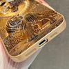 Cool Golden Dragon Tiger Pattern Metallic Paint Glass Phone Case For iPhone 17 16 15 14 13 12 11 Pro Max 14 Plus 17Air 16E Cover