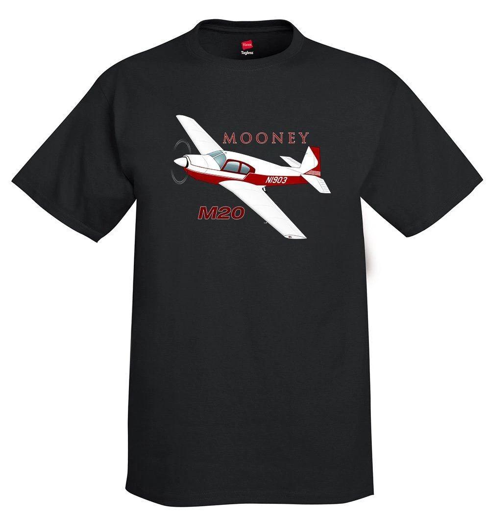 

Mooney M20 (Red) Airplane T-Shirt - Personalized w/ Your N# S