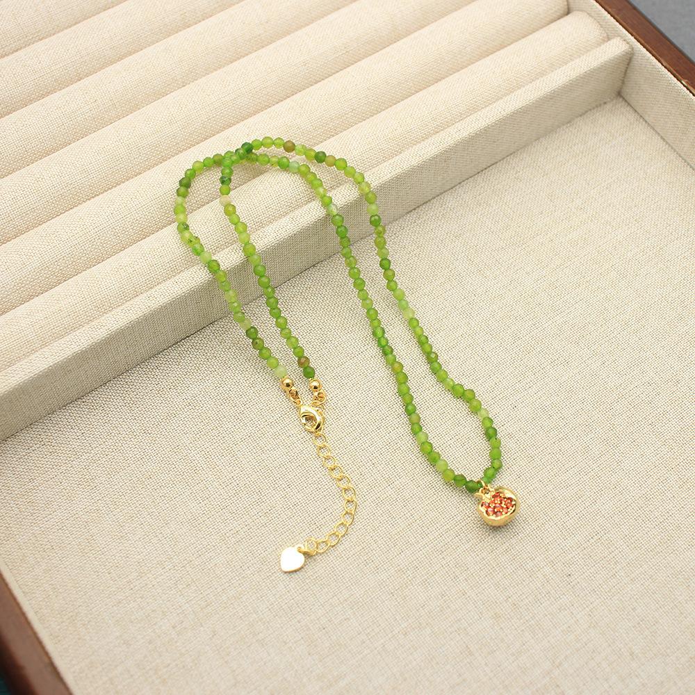 Summer Sweet Color Beaded Necklace, Temperament Design Sense Rice Bead Collarbone Neck Chain Female