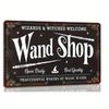 Wand Shop Welcomes and Witches - Vintage Halloween Metal Tin Sign, Es | Perfect for Farmhouse Decor, Haunted House Parti