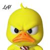 Creative 3D Printed Duck Decor Angry Figurine Cute Yellow with Detachable Small Gift for Coworkers Tie Fun Expression Desktop Ornament Family