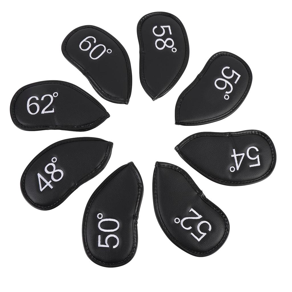 8PCS Wedge Irons Club Head Cover PU Leather Club Iron Headcover 48° 50° 52° 54° 56° 58° 60° 62° Loop