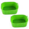 2Pcs Silicone Air Fryer Basket Tray Reusable Square Liner Pot for Air Fryer BPA-Free Replacement of Parchment