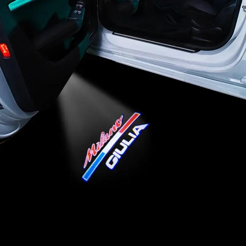 

For Alfa Romeo 2pcs LED Car Door Welcome Light Decorate Laser Logo Projector Lamp For Alfa Romeo 159 Mito Stelvio Brera Spider G
