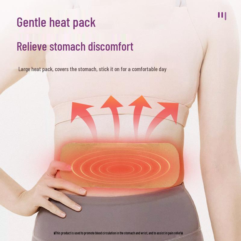 Romano Gastric Heat Patches (4-Pack) for Stomach Pain Relief and Warming, Aiding Spleen and Stomach Deficiency and Abdominal Discomfort.