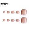 Stick-on Fake Toenails 120Pcs French Tip Press On for Women, Short Square Set Gel Nails, Reusable Removable Glue False Toe Nails DIY Pedicure