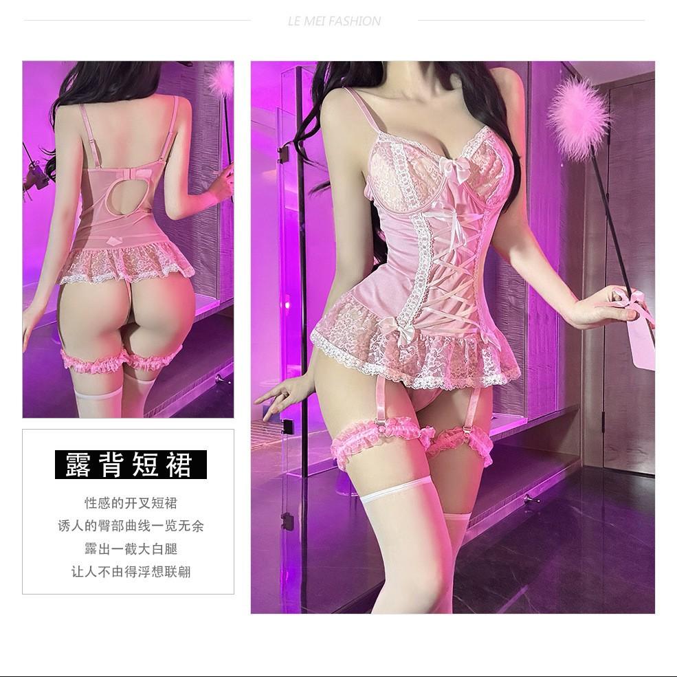 Erotic underwear sexy sweet and spicy dream royal girl pure desire sweet strap bow abstinence set