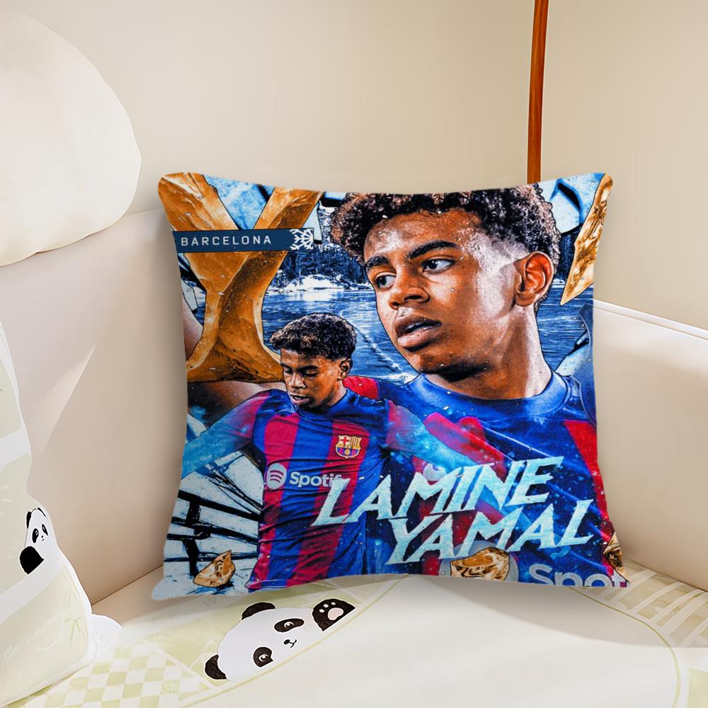 Sports Football L-Lamine Y-Yamal Cushion Cover Living Room Headboard Bedroom Office Cushion Cushion Sofa Nap Time Pillow Case