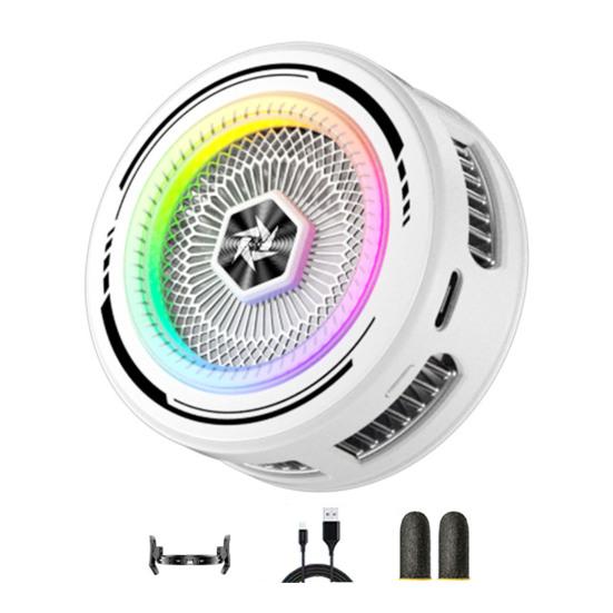 Phone Cooling Fan for Gaming Live Streaming Magnetic Cellphone Radiator with RGB Lights Universal Mobile Phone Cooling Fan for Phone Tablets