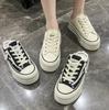fashion New Canvas Shoes Women Casual Designer Vulcanize Shoes Half Slippers Soft Loafers Platform Height Increasing Platform Slippers