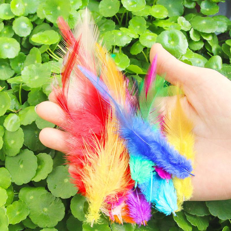 50Pcs Real Chicken Rooster Feathers 7-15cm For DIY Wedding Gown Decorations Handmade Home Crafts Projects